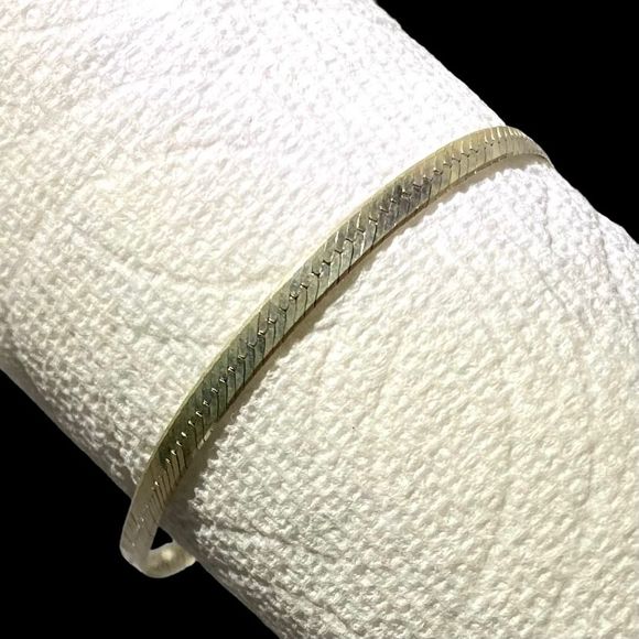 RG# Italian Classic Sterling 925 Silver Herringbone Bracelet - Picture 6 of 8